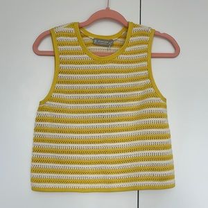 NWT! Everlane Crochet Knit Cami in Canvas/Lemon